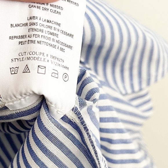 Vince Pin Striped Cotton Tunic Top - Picture 7 of 8